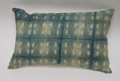 Medium Blue Dashes Shibori Pillow