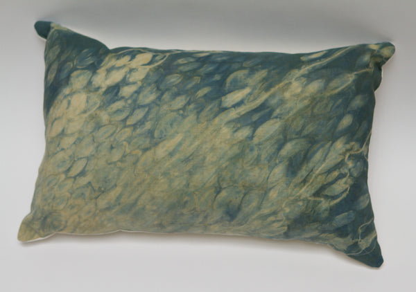 Blue Green Ocean Shibori Pillow