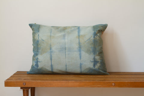 Blue Green Shibori Pillow