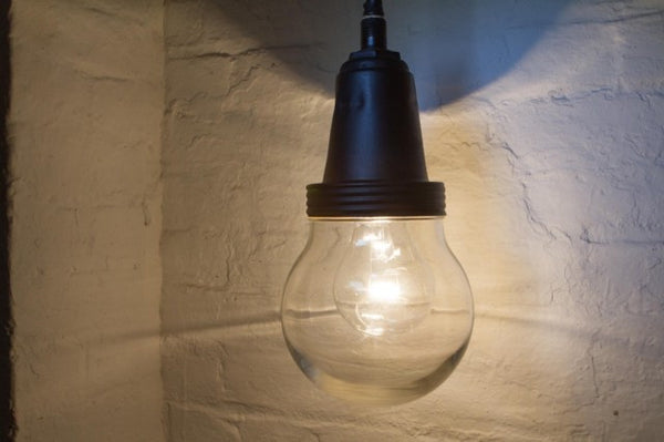 Vintage Industrial Glass Pendant Lamp