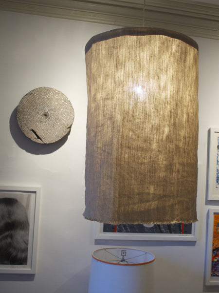 Rustic linen burlap pendant lamp
