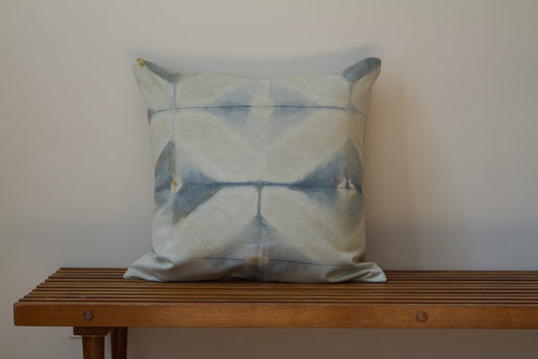 Blue Green Hex Shibori Pillow