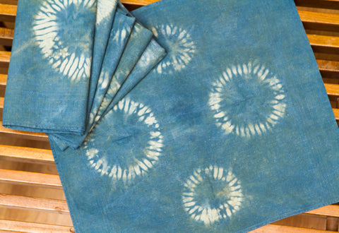 Medium Blue Shibori Napkins