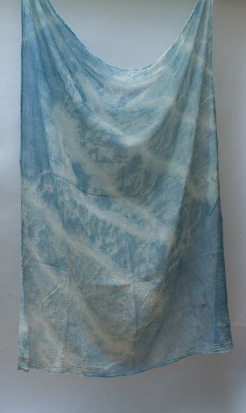 Shibori Cotton Gauze Scarf "Waves"