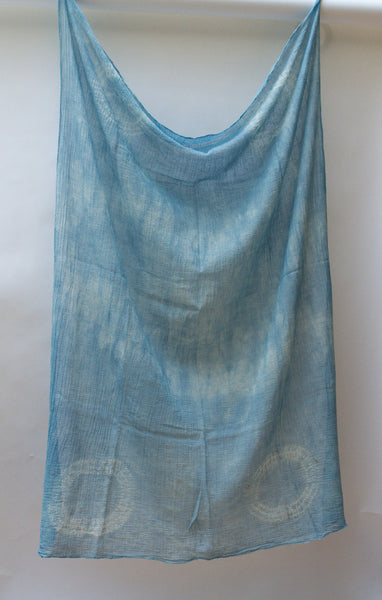 Shibori Cotton Gauze Scarf "Rings"