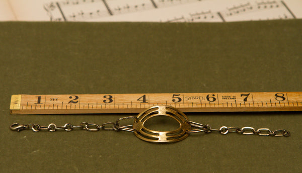Vintage Buckle Bracelet Brass Oval