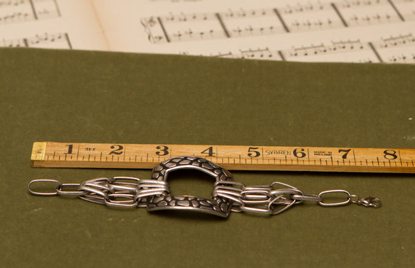 Vintage Buckle Bracelet Embossed Square