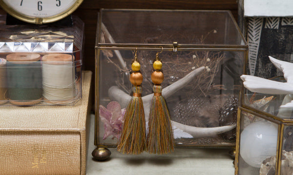Vintage Silk Tassle Earrings