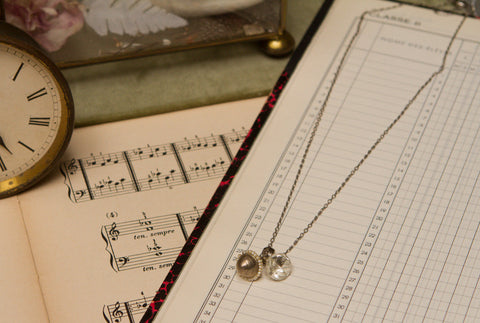Vintage Sterling Silver Pearl Charm Necklace